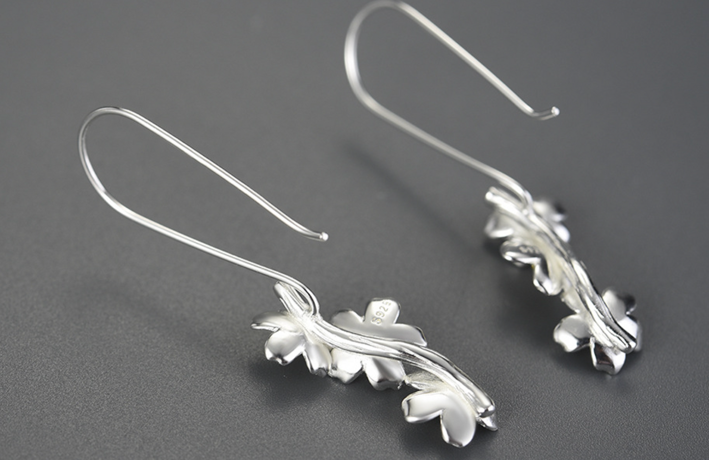 Golden Core Dancing Petals Drop Earrings, S925 Sterling silver, 18K Gold Plating