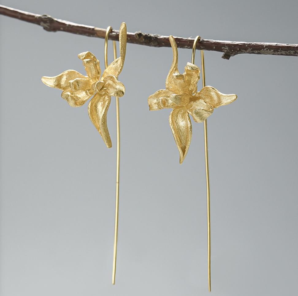 Golden Iris Radiance Sterling Silver 18K Gold Plated Earrings