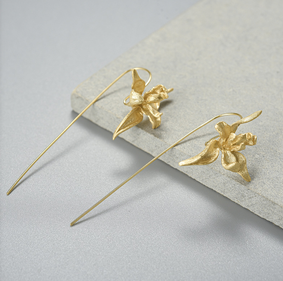 Golden Iris Radiance Sterling Silver 18K Gold Plated Earrings