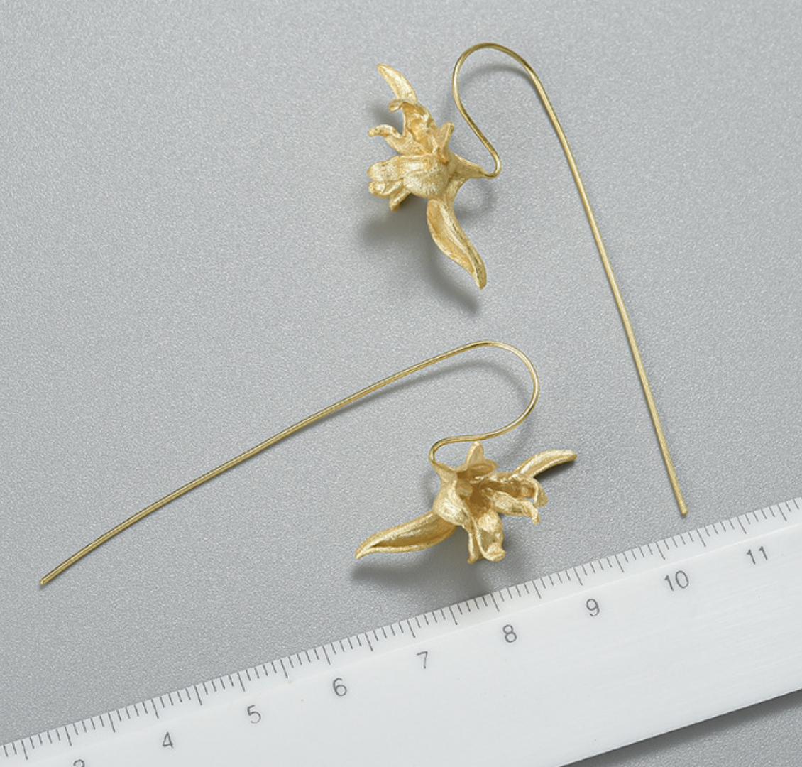 Golden Iris Radiance Sterling Silver 18K Gold Plated Earrings