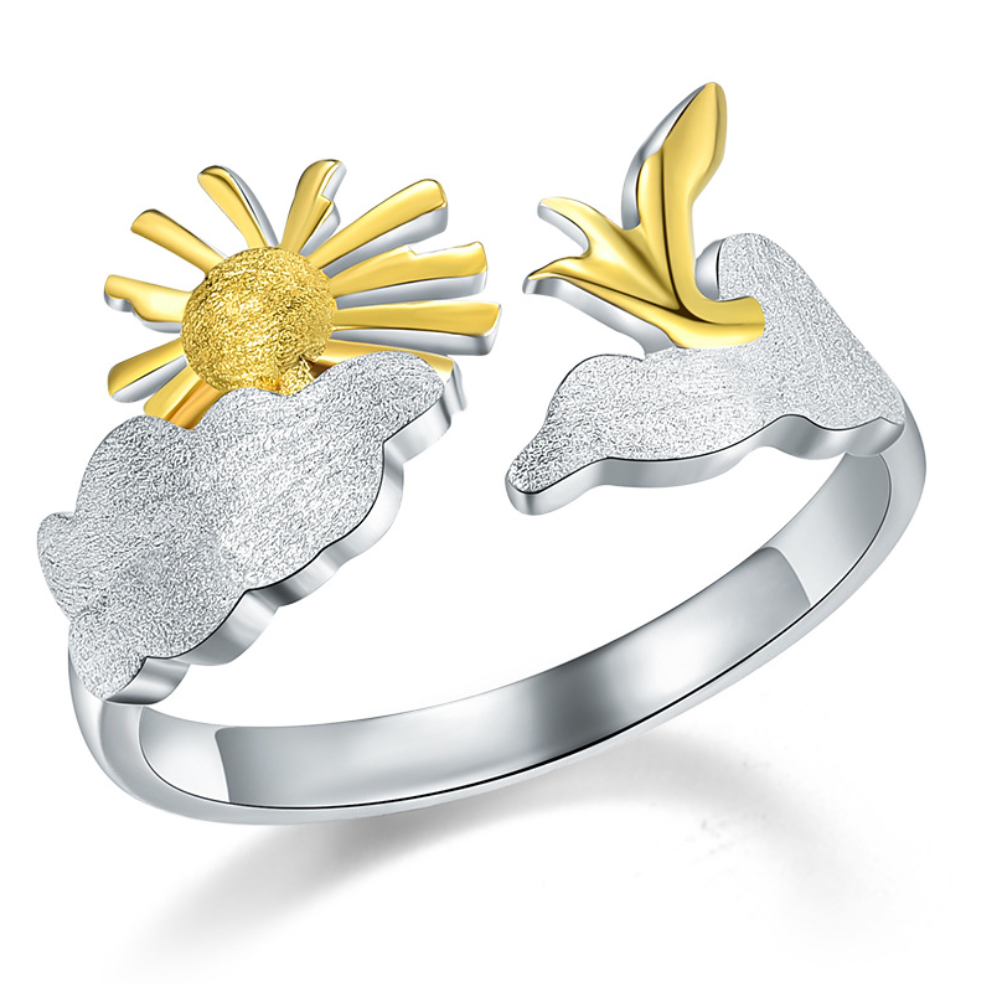 Dawn's Embrace Sterling Silver 18K Gold Plated Adjustable Ring